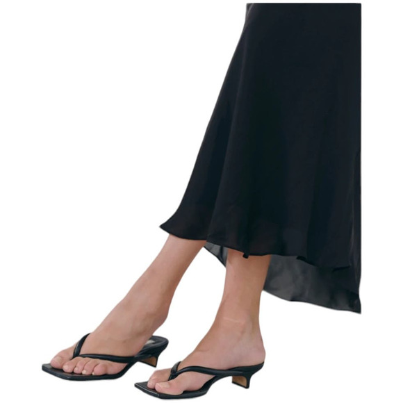 BIRGITTE HERSKIND NWT Timo Slip Dress Maxi Black Size M/8 US Satin Open Back - Picture 12 of 14